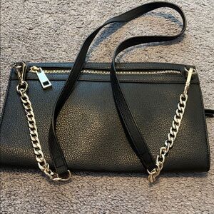 Elegant Black Leather Chain Strap Bag